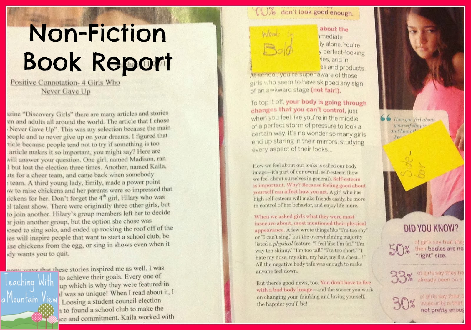 Nonfiction book report ideas for middle school